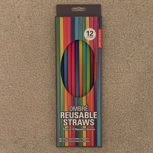 Kikkerland Ombre Reusable Straws - Pack of 12